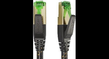 CAT7 Ethernet Kabel 3m - Drievoudige Afscherming, Flexibele Nylon Mantel - 10 Gigabit LAN Netwerkkabel voor Gaming, Switch, Router en PC