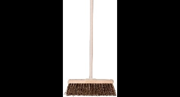 Talen Tools Straatbezem Natuurvezels - hout - 45 cm - buitenbezem - voor tegels - Steel hout van 130 cm - Harde ondergrond