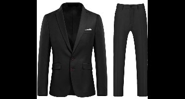 Allthemen Heren Twee knoops Pak Middenspleet - Tonsurton pantalon met 9 utility zakken -L