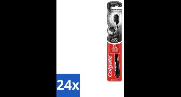 24 x Colgate - Tandenborstel - Charcoal Black 360 Medium - Zwart - 1 Tandenborstel - Tandenborstel - Houtskool - Tandenborstel Houtskool - Mondverzorging - Tandenborstel 360
