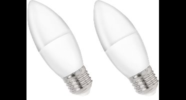 Spectrum LED Kaarslamp E27 4W - 230V - 320 Lumen - 3000K Warm wit - Gezellig licht - Energiezuinig - 2 stuks