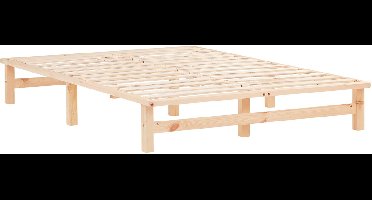 Homestyle4u Palletbed - 140x200 cm - Tweepersoonsbed - Houten Bed - Natuurlijke kleuren
