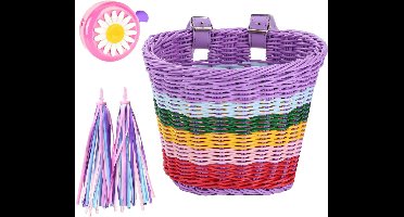 DailySupplies® Fietsmand Kinderfiets - Kinderfietsmand - Fietskrat Kinderfiets - Regenboog