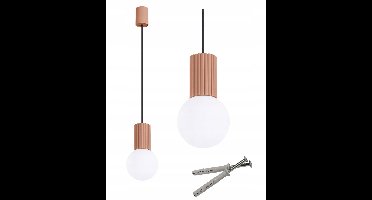 HALO 1 Mocca Hanglamp met Geribelde Glazen Kap