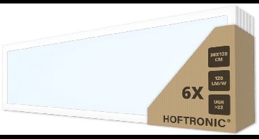 HOFTRONIC LED paneel rechthoek – 30 x 120 cm – 36 watt 4320 lumen 6000K daglicht wit – flikkervrij UGR22 – niet dimbaar aluminium – IP20 – kantoorverlichting systeemplafond led panelen