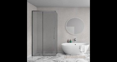 Aqua Vista Lokla Cuadra zijwand - 30x200cm - incl. montageset - t.b.v. douchecabine - rookglas - gunmetal