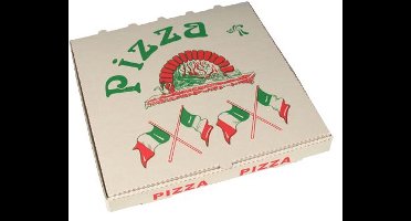 50 Pizzadozen, Cellulose hoekig 33 cm x 33 cm x 4 cm Italiaanse vlag