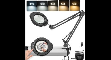 DailySupplies® Vergrootglas met Verlichting - Loeplamp - Vergrootspiegel Led - Zwart