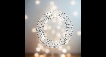 Zilveren 3D metalen kerstkrans met 1880 warmwitte LEDs – Ø58 cm, stekker