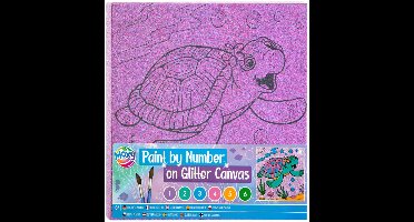 Schilderen op Nummer Glitter Canvas, 9dlg.