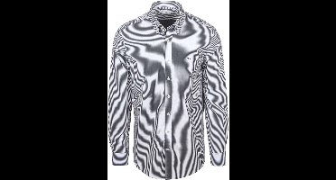 McGregor Overhemd Poplin Streep Donkerblauw (navy) - Maat M - Heren - Overhemden Casual