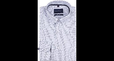 Suitable Overhemd Construct Print Wit - Maat 41 - Heren - Overhemden Formeel