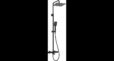 Rain shower with thermostatic bathtub faucet