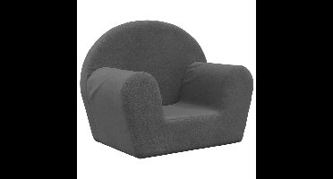 vidaXL - Kinderbank - zacht - pluche - antracietkleurig