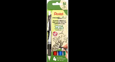 Pentel roller Energel BL77E-4, 0,7 mm, assorti, set van 4 stuks 12 stuks