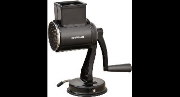 KINGHoff Trommelrasp Set - 5 Verwisselbare Raspcartridges - Zwart - Handmatige Kaas- en Groenterasp - Model KH-1951