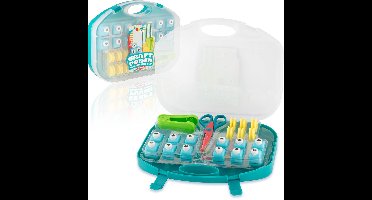 Pons en Embossing Set voor Papier - Knutselkoffer 20pcs - Figuurponsen voor Papier - Pons Hart - Pons Set - Stansmachine - Embossing Mallen - Inclusief Kartelschaar en Instructies - Joya Creative