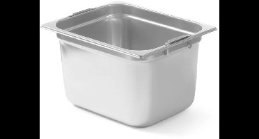 HENDI Gastronorm bak GN 1/2 - roestvast staal 18/10 - intrekbare handgrepen, 6,25 liter - 32,5x26,5x10 cm - zilvergrijs - voor oven, koeling, bain-marie en buffet