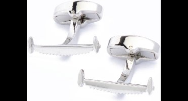 Manchetknopen - Trekzaag Twee Personen Zilverkleurig