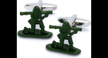 Manchetknopen - Militair met Bazooka Leger Groen