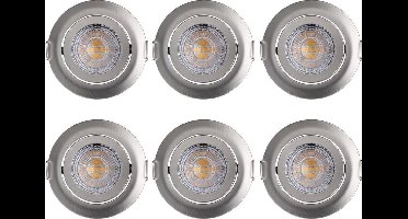 Monzana Spotjes Krog - 6 Stuks LED Dimbaar Draaibaar - Zilver