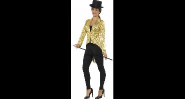 Smiffys - Sequin Tailcoat Kostuum Jacket - M - Goudkleurig