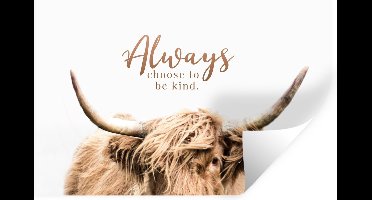 Muurstickers - Sticker Folie - Schotse hooglander - Spreuken - Dier - 30x20 cm - Plakfolie - Muurstickers Kinderkamer - Zelfklevend Behang - Zelfklevend behangpapier - Stickerfolie