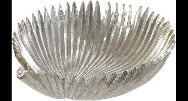 Tafel decoratie schaal zilver kunststof blad 31 cm - Woondecoratie/tafeldecoratie schalen