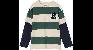 Vertbaudet Gestreept T-shirt met dubbele mouweffect