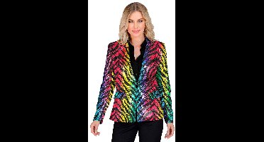 Pailletten Blazer Crazy Rainbow Stripes Vrouw
