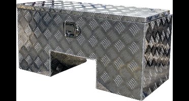 Gereedschapskist aluminium 818x361x400mm kofferslot - Disselbak - Disselkist - Gereedschapskist - Disselkist Aanhangwagen - Novio