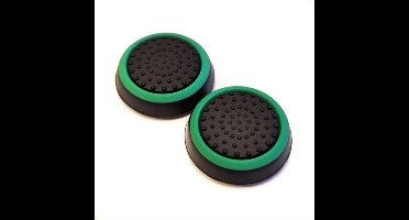 New Age Devi - 2 stuks Thumb Grips - Playstation Xbox - Thumbstick Caps - Controller Grips - Gaming Accessoires - Siliconen - Zwart-Groen