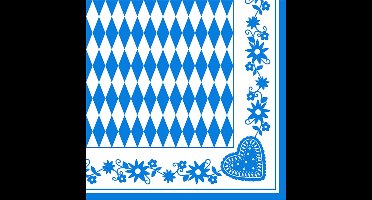 50 Servetten 3-laags 1/4 vouw 40 cm x 40 cm Beiers blauw