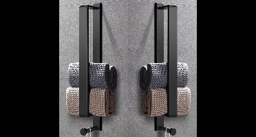 Boraboi® Zelfklevende Handdoekhouder Set van 2 – Roestvrij Staal, Zwart, 43,5 cm, Voor Badkamer en Keuken