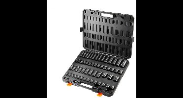 Impact Doppenset – 59-delige 3/8" & 1/2" Drive - Slagmoersleutel Doppen - Cr-Mo Staal – SAE & Metrisch (6-32mm) – Met Opbergkoffer – Zwart