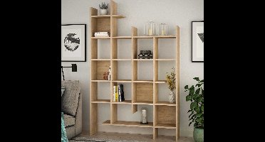 Asir - Boekenplank - Eik - 122 x 188 x 25,5
