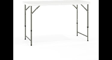 Boraboi® Klaptafel met Verstelbare Hoogte, Opvouwbaar, Geschikt voor Vier Personen, 120 cm, Kunststof