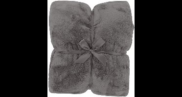 Plaid Silke 150x200cm - Extra dik - Zwaar plaid - Super zacht - Fleece plaid - Dark Grey