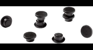 Duurzame magneten (21 mm, 210p) 6 stuks zwart, voor prikborden, koelkasten, etc., 470201