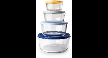 Ibili Set Ronde Eco-vriendelijke Bewaardozen 4 Eenheden Transparant