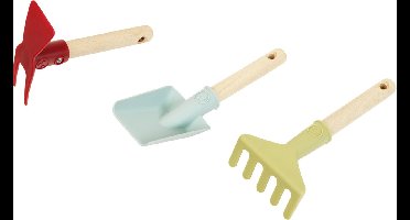 Klein Toys Little Foot 3-delig tuinset - schoffel, handschep en handhark - gerecycled plastic - multicolor