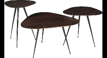 Brix - Salontafel Brix Loua Brown set of 3 - Mangohout