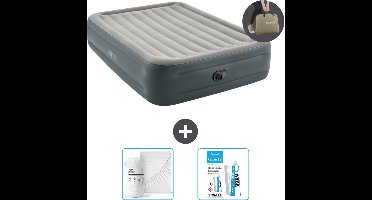 Intex Luchtbed - 2-Persoons - 152 x 203 x 46 cm - Grijs - Inclusief pomp - Hoeslaken en Reparatieset