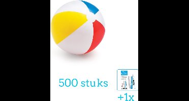Intex Opblaasbare Strandbal Glossy - Medium - 51 cm - 59020NP - Diameter 51 cm - Volumebundel - Strandbal - 500-delig