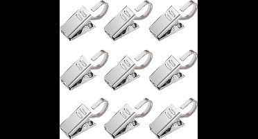 60 stuks Premium metalen clips van hoogwaardig roestvrij staal, gordijnclips met haken, zilver Metaal