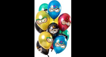 Folat - Ballonnen Superhelden Meerkleurig Metallic 30 cm - 12 stuks