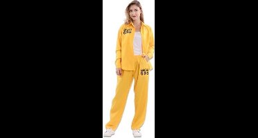 Witbaard Verkleedpak Gevangenis Dames Polyester Geel Mt M/l