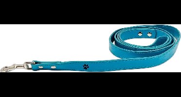 Turquoise Leren Hondenriem - Hondenriem Leer - Leren Leiband - Blauw - Blauwgroen - Twinkly Turquoise - Paw My God!