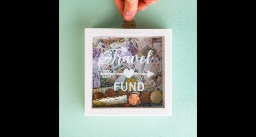 OOTB Houten Spaarpot - Travel Fund voor muntgeld - 20 x 20 cm