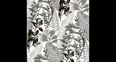 Noordwand-Behang-Good-Vibes-Big-Leaves-zwart-en-wit